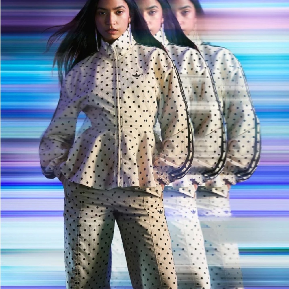 ASOS x Adidas Polka Dot Peplum Track Jacket - NWT
